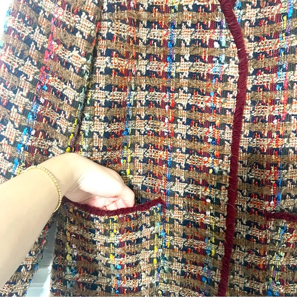 Anthropologie x Ett Twa • berwyn tweed jacket red sz S - Picture 13 of 14